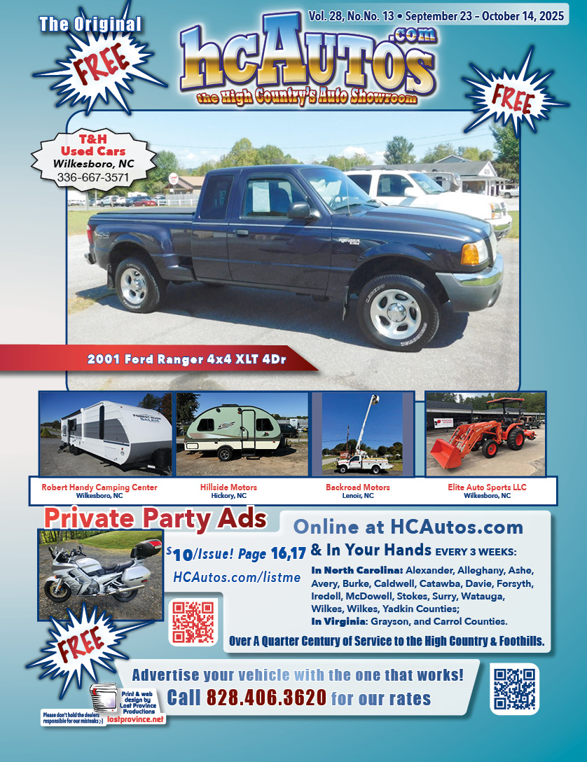 HCAutos used cars, used trucks, used motorcycles in Northwestern North Carolina, Eastern Tennessee and Southwestern Virginia.